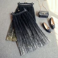 New Fashion Women Casual Elastic High Waist Pleated Net Yarn Fluffy Skirt LSBSQ80010
