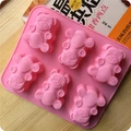 6 Bear Chocolate Silicone DIY Mould Handmade Soap Pudding Jelly Ice Block