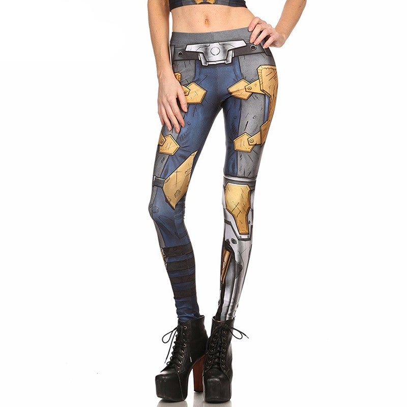 Women leggings COMIC CYBORG Leggins Printed legins Woman Clothings