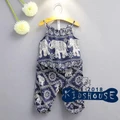 U.0-Cute Little Baby Kids Girls Elephant Vest Tops+Long Pants Summer Clothes