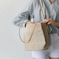 Summer New Casual Weaving Shoulders Straw Bag Bucket Handbag