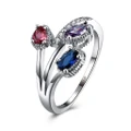 Girl's�Ring�Clover�with�Colors�Zircon�Inlaid��Platinum�Color