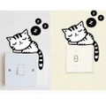 Cute Home Switch Stickers Sleeping Cat Interior Decor Wall Sticker Window