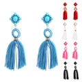 Statement Earrings Candy Color Fabric Tassel Drop Bohemia Style Dangle Earring KB10#6