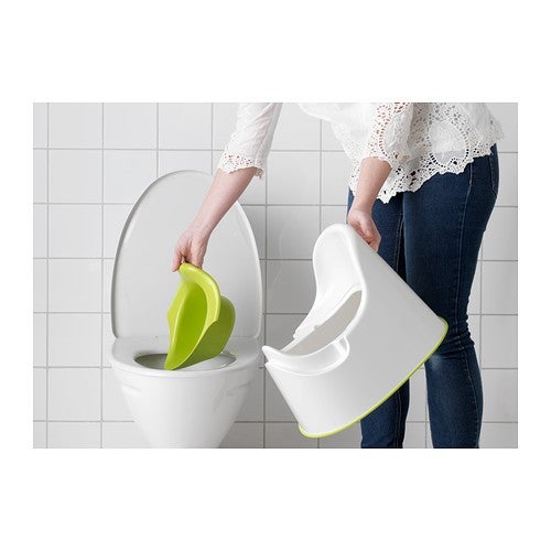 Potty Training Bowl Double Layer (White + Green)