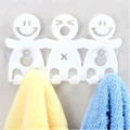 Cute Smile Face Toothbrush Holder Cartoon Towel Hooks