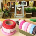 1 Pcs Cotton Lace Roll Ribbon Knit Adhesive Tape Sticker Craft Decoration Fabric