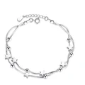 Gelang Korean Silver 925 Cube Stars Bracelet Women Fashion Beads Bangle WHB5