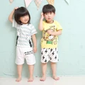 Summer Girls Boys Clothing Set Lion Cartoon Clothes Kids(Tops+Shorts) 2PCS Set