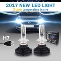 2pcs H7 3 Color Light ZES 100W 12000LM Car LED Headlight Beam Bulbs 3000K 6500K 8000K