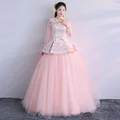 XS~2XL Peach Pink Long Sleeve Muslim Fairy Bridal Wedding Prom Maxi Dress#8
