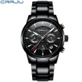 Fashion CRRJU Chronograph Men Sports Watches Waterproof Full Steel Casual Quartz Watch Relogio Masculino