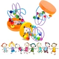 Baby Wooden Mini Around Beads Educational Toys Early Childhood Learning Toy ly