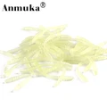 Anmuka 20Pcs Creamy Plastic Fishing Lures Earthworm Silicone Worms Noctilucent
