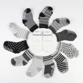 12 pairs Non-Slip Newborn Baby Boys Socks Elastic Knit Stripes