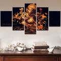 5Pcs Buddhism Ganesha 3D Home Wall Art Canvas Decoration Oil Painting Posters