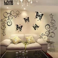 Livestreet Romantic Butterfly Flower Vine Wall Sticker
