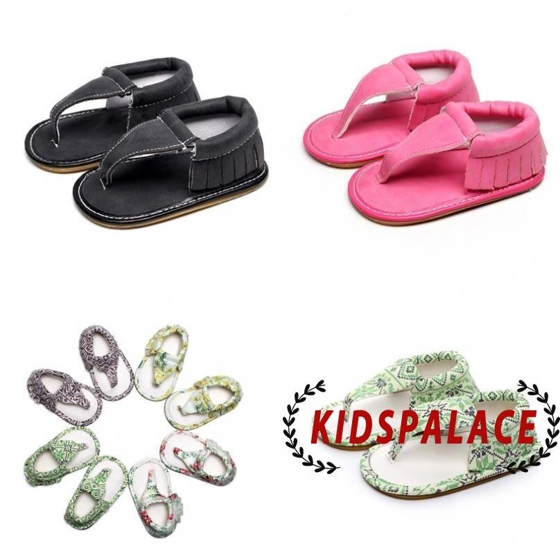 YYD-Baby Girl Tassel Sandal Summer Shoes Anti-slip Soft Sole Newborn Prewalker