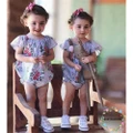 TYN-Newest Toddler Baby Girls Striped Floral Romper Bodysuit Jumpsuit Outfits