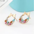 yourem fashion Korea colorful knot stud earrings nickel free fj089