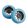 4x RC Aluminum Wheel Rubber Tires Sponge Rim HSP HPI 1:10 On-Road Car 123HS-8016