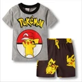 Pikachu Kids Boys Pajama Set Short Sleeve Sleepwear Outfit 1-7 Yrs