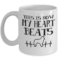 Cute Border Collie Mug - This Is How My Heart Beats Coffee & Teacup