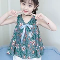 Baby Girls Clothes Child Sleeveless Floral Print Top + Shorts Baby Clothes Set
