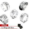 925 Silver Ring Men Adjustable Modern Design Valentine Ring