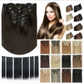 Synthetic 5 Clip In Hair Extensions Hairpiece Long Straight Natural Hair