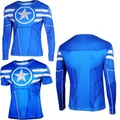 New Men Captain America T-shirt Bike Cycling Fitness Sportwear Run Tops Tees