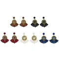 Bohemian Acrylic Gemstone Women Tassel Round Elegant Earrings 4535