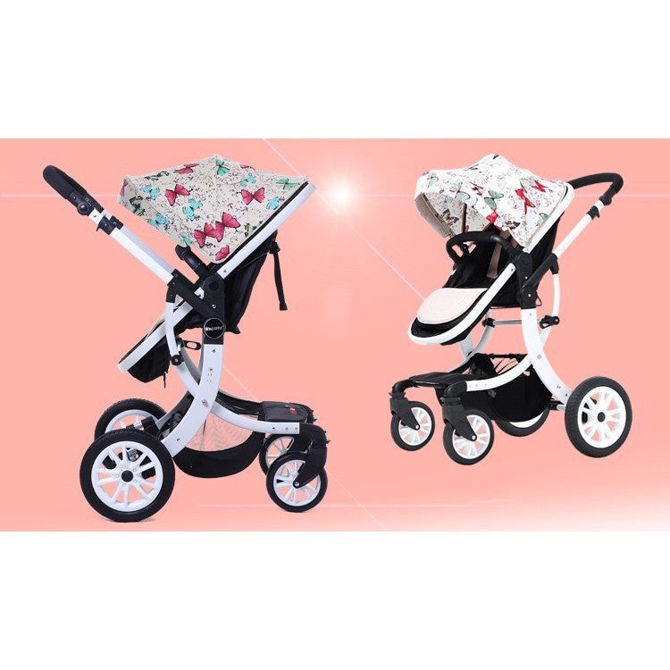 Super Luxury Baby Stroller 3 In 1 High Landscape Prams