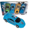 Push and Go Friction Powered Police Car 4-in-1 Set