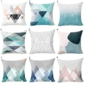 ?Geometric Pattern Zippered Pillow Case Soft Waist Cushion Cover Sofa Home