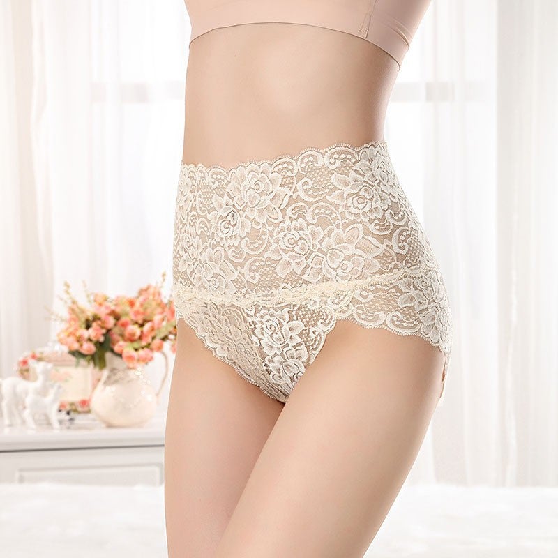 Lace sexy waist high waist without abdomen Hip sexy temptation cotton lady