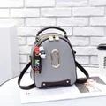 Fashion Women PU Leather Shoulder Bag Multi-function Small Square Bag Backpack