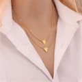Double Layer Simple triangles pendant Clavicle Chain Necklace