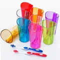 Flip Cup 2 in 1 Toothbrush Holder Lovers Multi-function Cup Wash Gargle Cup Tool