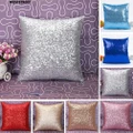 ??Cushion Cover Glitter Sequins Cushion Throw Pillowcase Home Car Waist Decor