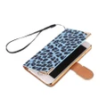 ??Leopard Case Flip Leather Cover with Card Holder/Strap for Apple iPhone 6 Blue