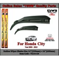Honda City (Year 2003 - 2012) New Design Rubber Wiper Blades (TG14+24)