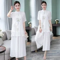 National style summer dress, Qipao, summer 2018 new cotton and linen suit, loose