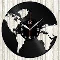 Earth Art Record Clock Wall Decoration Modern Vintage Home Room