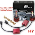 2018 New 2pcs 560W 56000LM H7 Four Sides CREE LED Headlight Kit Hi/low Beams