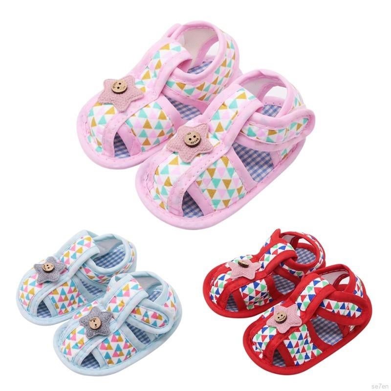 ??Se7en Baby Stitching Soft Sole Boy Girl Shoes Summer Newborn First Walker