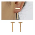 Personality T-shaped Copper Stud Earrings,T-shaped Metal Stud Earrings