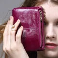 9 Color Multi Mini Zip Card Key Pouch leather Wallet Women Dompet Wanita ?? ??