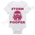 Storm Pooper Cotton Baby Funny Onesies/Romper (Pink Print)