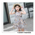 Baby girl butterfly chiffon dress with give hat for girls